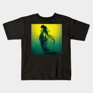 Underwater wispy woman, swimming toward the light. Kids T-Shirt